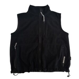 Galyans Outdoors Black Fleece Vest Mens Size Large Full‎ Zip Sleeveless Jacket
